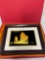 Japanese Asian gold foil art in lined box