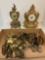 2 rococo style gold gilt clocks, one is cast iron