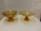 2 vintage Amber glass bowls