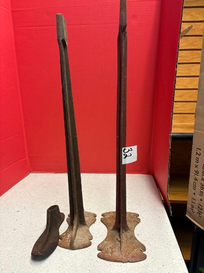 Shoe cobbler stands and shoe forms