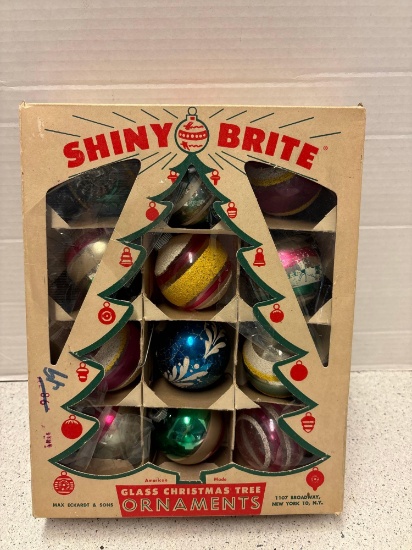 Vintage Shiny Brite ornaments in original box