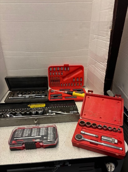 Five tool sets, Wrenches, screwdrivers, etc.