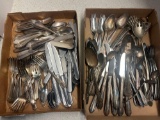 stainless and vintage silver plate flatware
