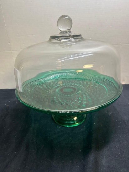 anchor hocking wexford glass cake stand