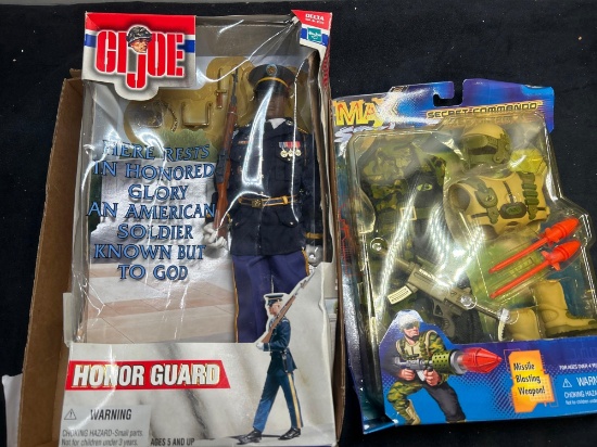 Max steel and G.I. Joe toy action figure in boxes