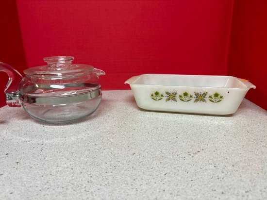 Glass percolator fire king casserole