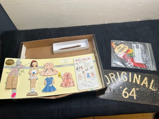 betsy McCall, vintage pens, say Corby?s and original 64 sign