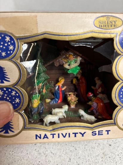 Vintage Shiny Brite miniature nativity set