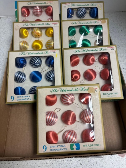 Vintage Bradford, small satin ornaments