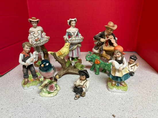 Lenwile China figures, porcelain birds, etc.