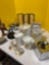 Miscellaneous kitchen items clocks, trinket boxes