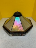 Iridescent, leaded, octagonal lampshade