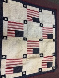 100% cotton flag quilt partly hand finished