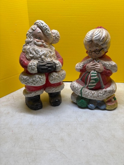 vintage Mr. Mrs. plaster Santas