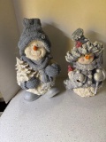 snowman statues 18 and 15 inches tall