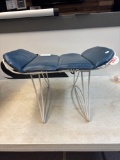 Mid-century stool with bent iron architectural base