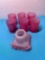 Swirl glass shade, cranberry beverage glasses