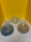 Clear glass plates and bowls, including one set of etched glass plates