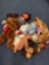 box of plush toys, and dolls