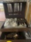 Oneida Community coronation silverware in chest