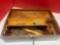 1940s handmade wooden box with drafting and drawing tools