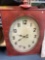oversized red rustic wall clock