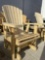 3pc Adirondack glider rocket platform chairs w/ table