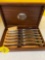Set CARVEL hall, steak knives in wooden box