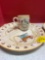 4pcs vintage childs western cowboy dish set