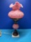 Fenton Rose, pink satin poppy lamp