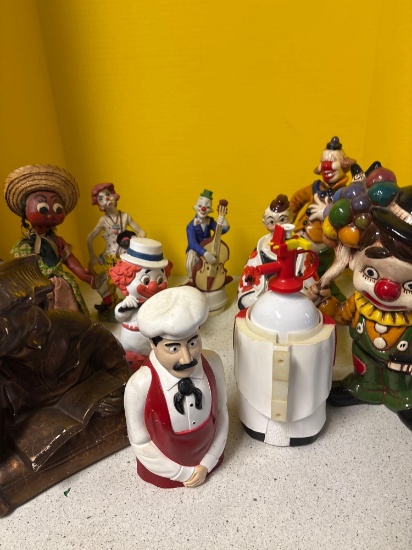 Clown, figurines, chef, figure handmade doll