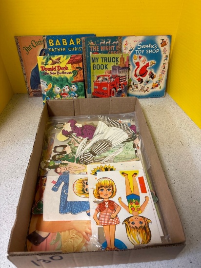Vintage childrens books and paper dolls