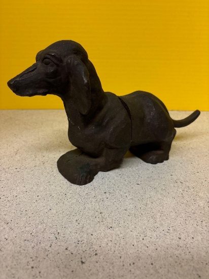 Vintage brass dachshund bookends