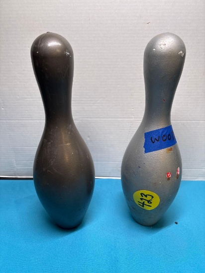 Vintage wood bowling pins