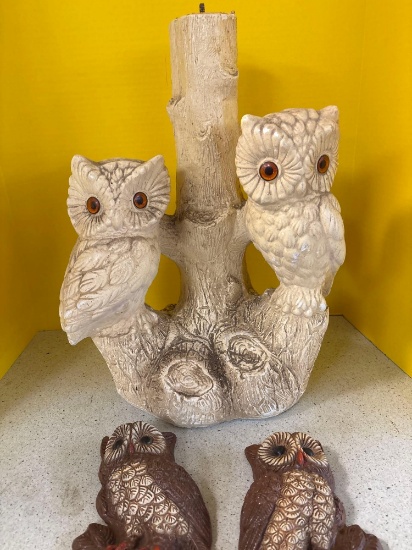 owl lamp base 19 inches tall wall mount owls