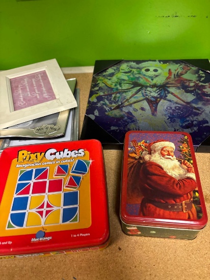 Picture frames, artwork, plastic kitchen