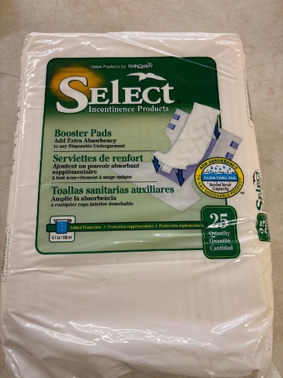 seven packs of select booster pads