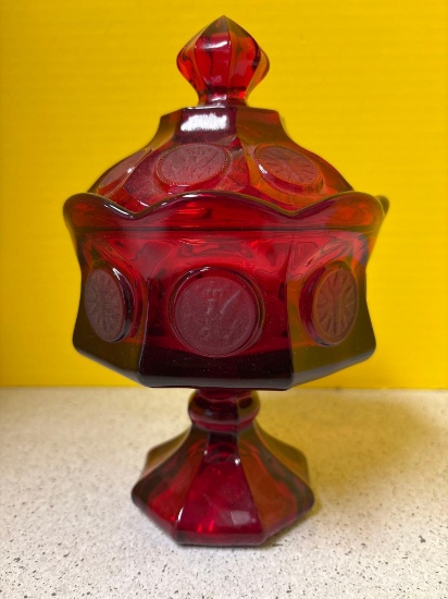Fostoria coin footed candy jar