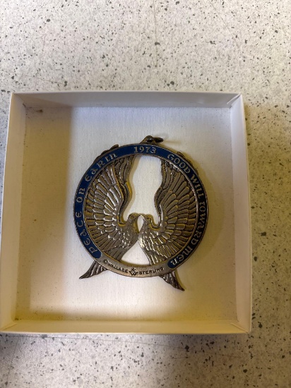 Wallace Sterling, silver peace on earth ornament