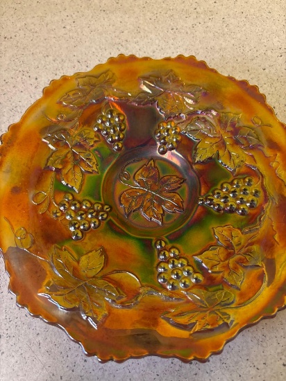 Antique Millersburg Carnival glass plate