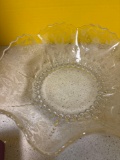 Large, elegant vintage etched bowl