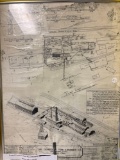 Framed Goodyear first plant blueprint