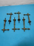 Vintage brass hall tree hooks