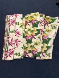 Six bark cloth curtain panels