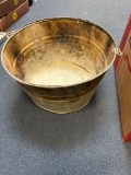 Galvanized tub, glass steins, bowls, etc