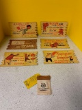 Vintage novelty postcard signs