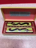 M HOHNER Art deco double harmonica in box
