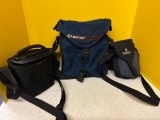 Three nylon camera bags