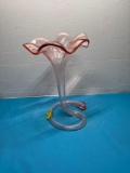 art glass trumpet base 12 inches tall