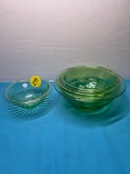 Anchor, hocking, depression, glass, mixing bowl set